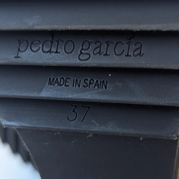 Pedro Garcia Black and Tan Wedge Sandals with Slip-On Design