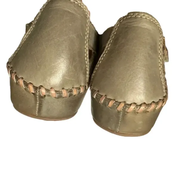 Pikolinos Puerto Vallarta Leather T-Strap Closed Toe Sage/Tan Shoes 7.5-8