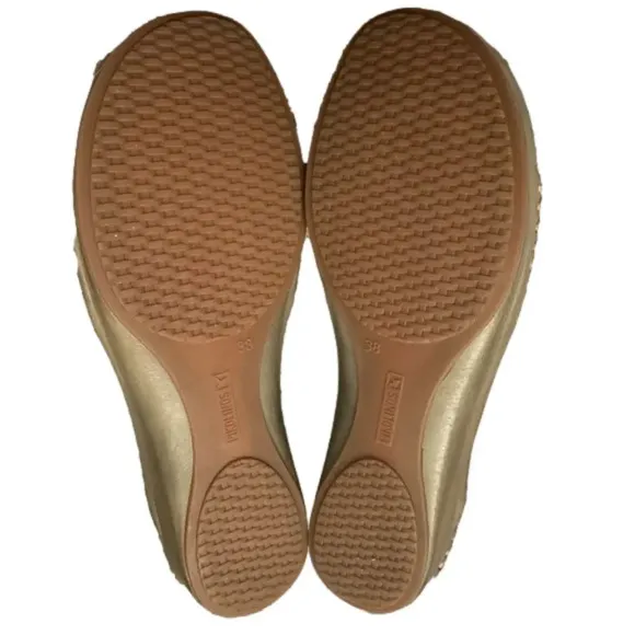 Pikolinos Puerto Vallarta Leather T-Strap Closed Toe Sage/Tan Shoes 7.5-8