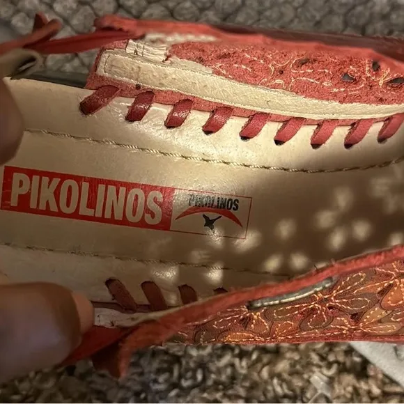PIKOLINOS Red and Brown Slip-On Loafers with Elegant Design