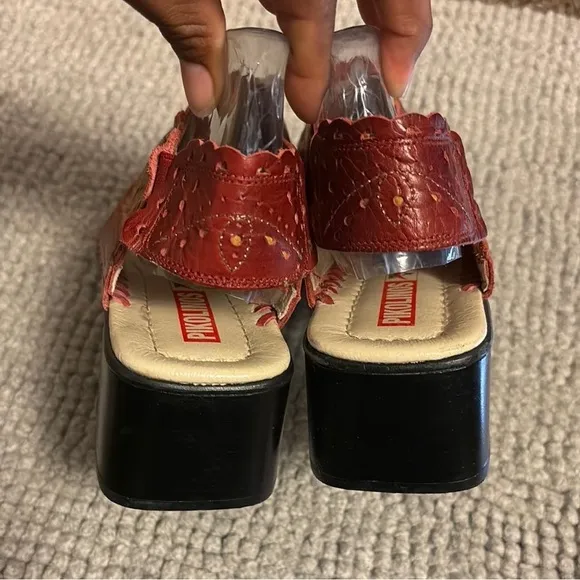 PIKOLINOS Red and Brown Slip-On Loafers with Elegant Design