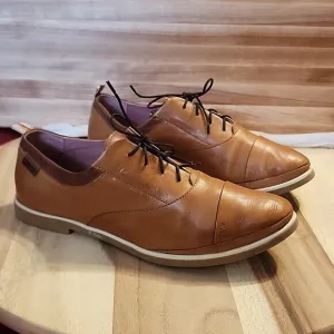 PIKOLINOS STYLE: PYRGOS CAP-TOE BROWN LEATHER LACELESS LADIES SIZE 41 IN GUC