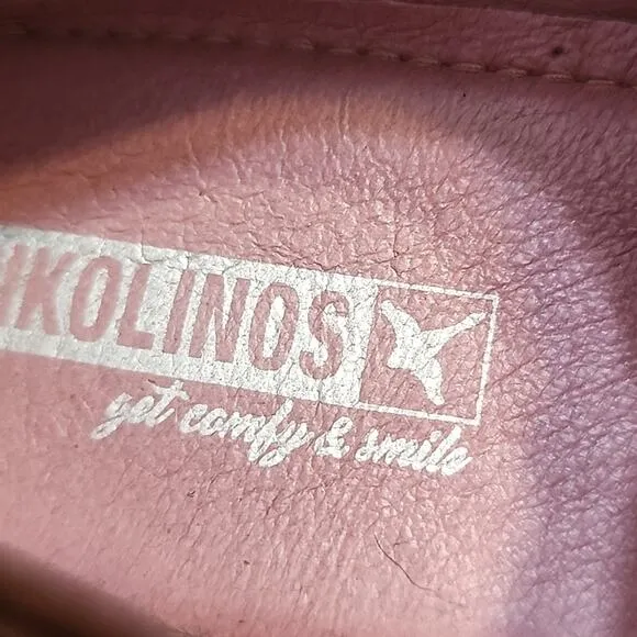 PIKOLINOS STYLE: PYRGOS CAP-TOE BROWN LEATHER LACELESS LADIES SIZE 41 IN GUC