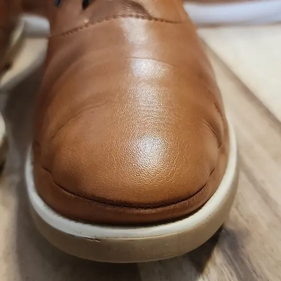 PIKOLINOS STYLE: PYRGOS CAP-TOE BROWN LEATHER LACELESS LADIES SIZE 41 IN GUC