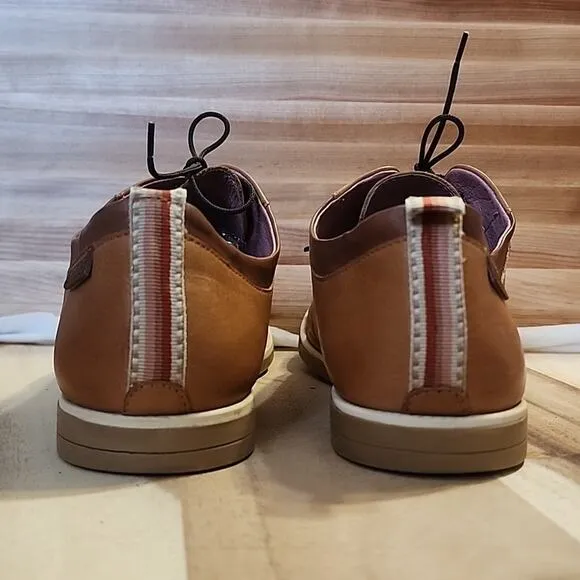 PIKOLINOS STYLE: PYRGOS CAP-TOE BROWN LEATHER LACELESS LADIES SIZE 41 IN GUC