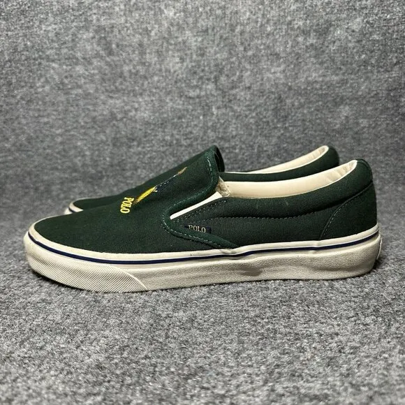 Polo Ralph Lauren Polo Bear Keaton Slip On Sneaker Shoes Green Men's Size 10