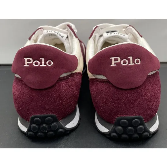 Polo Ralph Lauren RRL Maroon White Train 85 Run Gym Shoes Mens 9 NEW Fast Ship