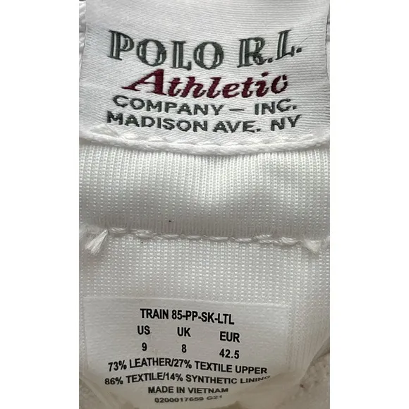 Polo Ralph Lauren RRL Maroon White Train 85 Run Gym Shoes Mens 9 NEW Fast Ship