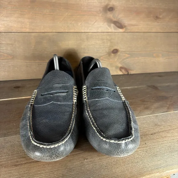 polo ralph lauren telly mens size 11.5 shoes blue leather slip on driving loafer