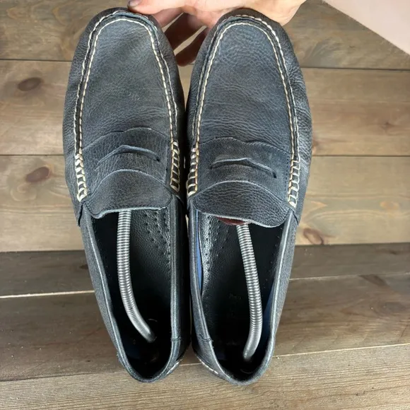 polo ralph lauren telly mens size 11.5 shoes blue leather slip on driving loafer
