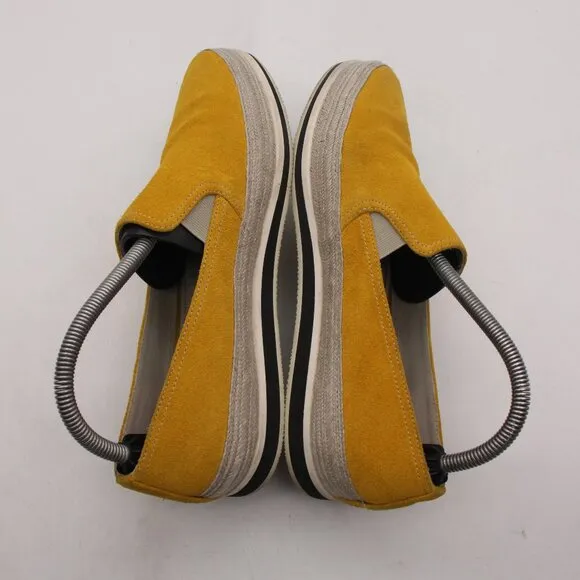 Prada Espadrille Slip On Shoes Women's Size EU 39 Comfort Yellow Suede Loafers