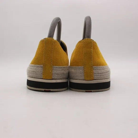 Prada Espadrille Slip On Shoes Women's Size EU 39 Comfort Yellow Suede Loafers