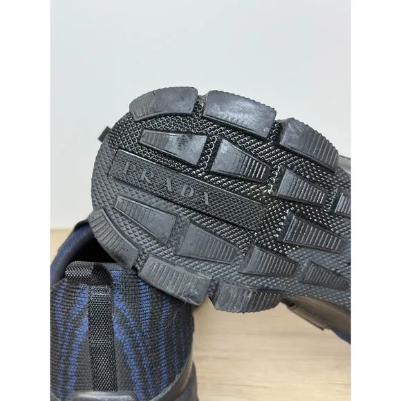 Prada Men's Size 6 Blue Cross Section Sneakers Shoes Low Top