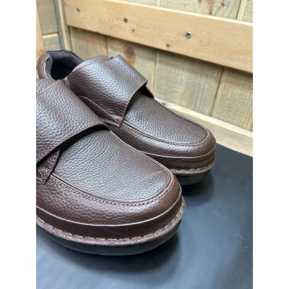 Propet Mens Brown Leather Slip-On Walking Shoes Size 10.5 XX 5E