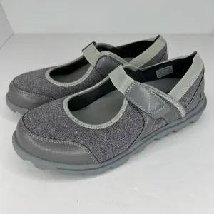Propet Womens WAA003J Gray Onalee Mary Jane Hook &amp; Loop Size 8.5 Walking Shoes