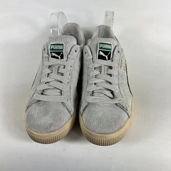 PUMA Clyde Og Walking Shoes Men's 9 Gray Hairy Suede Low Top Sneakers 393115-01