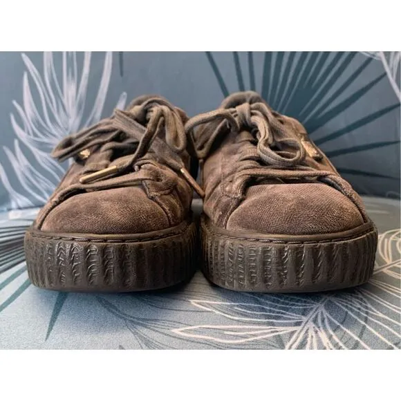Puma Fenty By Rihanna Creeper gray Velvet SNEAKER GYM SHOES sz 7.5