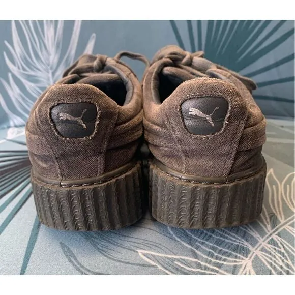Puma Fenty By Rihanna Creeper gray Velvet SNEAKER GYM SHOES sz 7.5