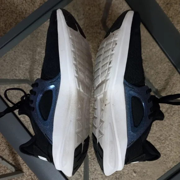 PUMA Mens 7.5 10 Womens Pacer Running Shoes in Black / Blue w Memory Foam