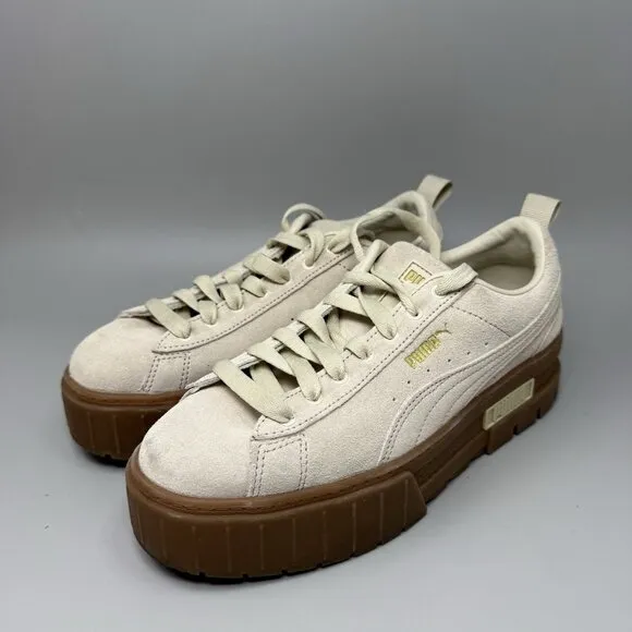 Puma Womens Mayze 380784-06 Brown Lace-Up Low Top Sneaker Shoes Size 10