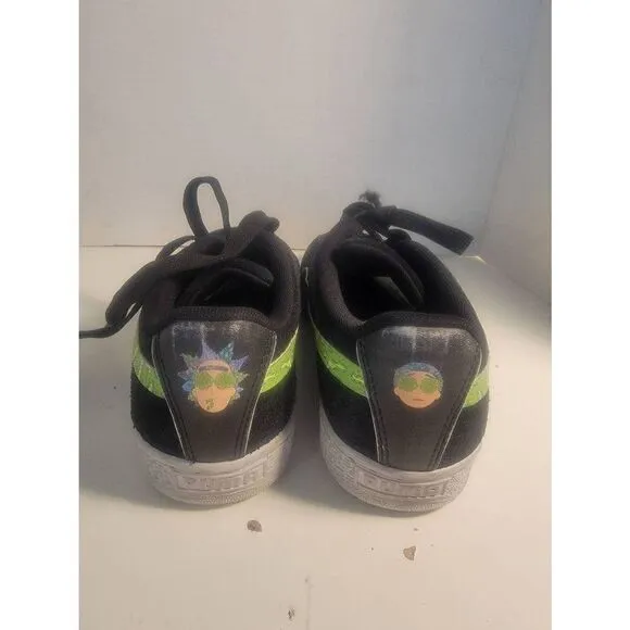 Puma X Rick And Morty Men's Black Jasmine Green Low Top Suede Sneakers Size 7