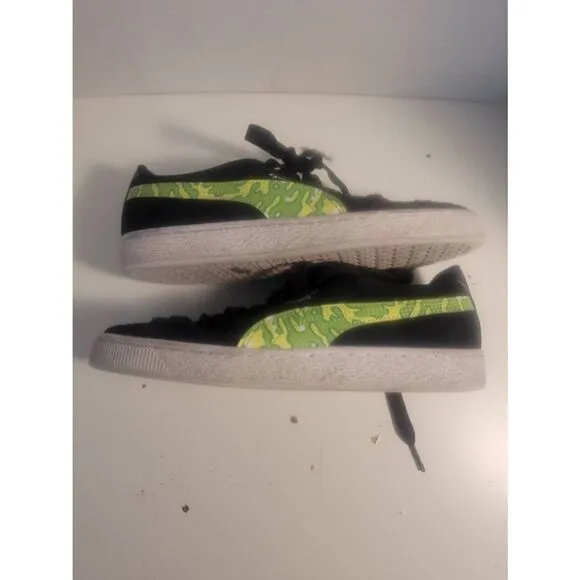 Puma X Rick And Morty Men's Black Jasmine Green Low Top Suede Sneakers Size 7