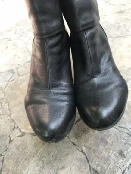 rag &amp; bone Newbury Ankle Boot Bootie BLACK LEATHER Zipper size 37 Us 6 $495
