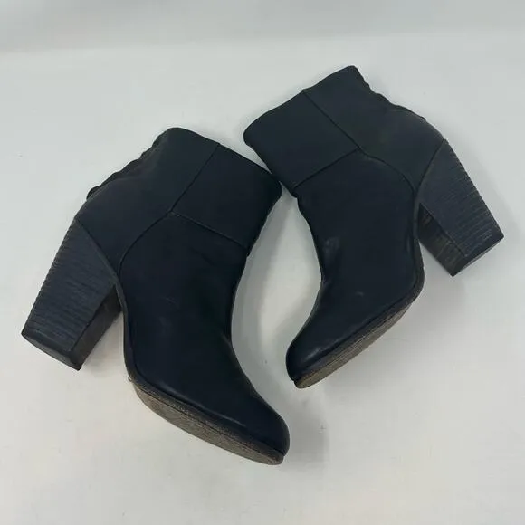 Rag &amp; Bone Newbury Boots in Black Leather Size 11 41 Heeled Zipper Shoes