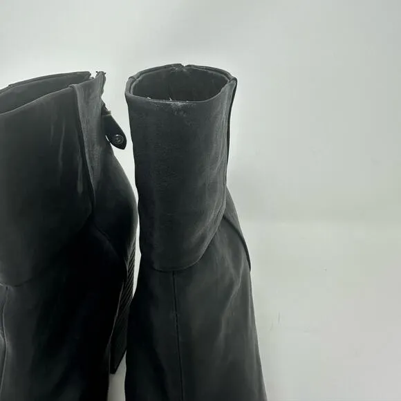 Rag &amp; Bone Newbury Boots in Black Leather Size 11 41 Heeled Zipper Shoes