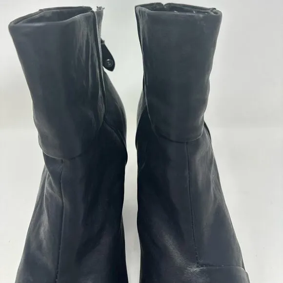 Rag &amp; Bone Newbury Boots in Black Leather Size 11 41 Heeled Zipper Shoes