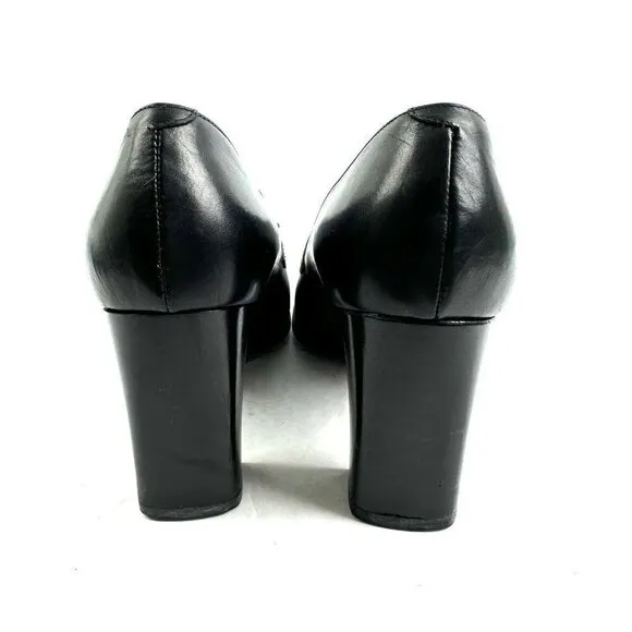 Ralph Lauren Classic Collection Loafer 6.5 Heeled Black Leather Slip On Shoes