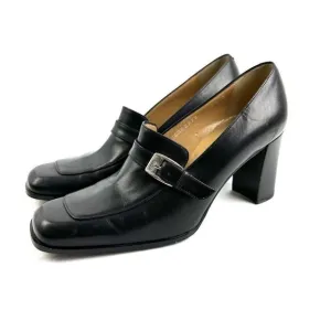 Ralph Lauren Classic Collection Loafer 6.5 Heeled Black Leather Slip On Shoes
