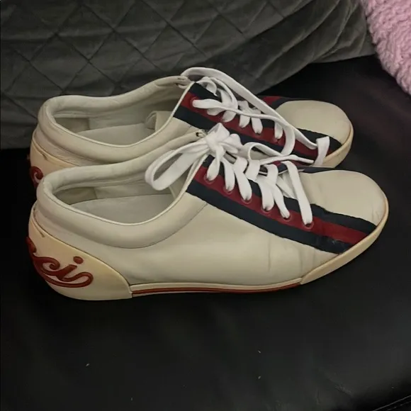 RARE GUCCI White and Red Men's Sneakers