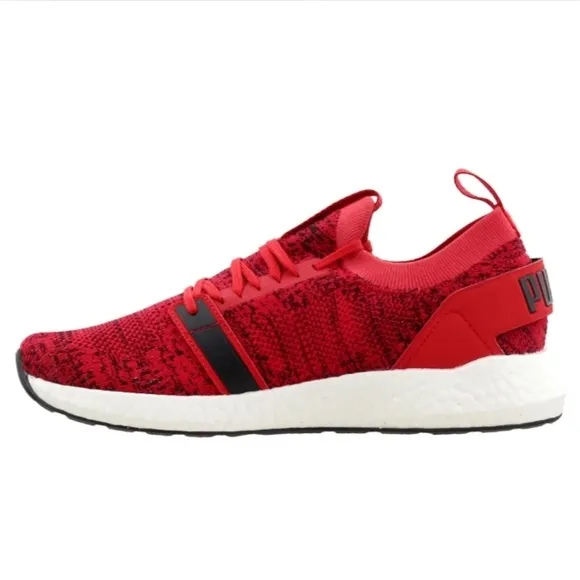 Red Puma NRGY athletic running shoes sneakers 12
