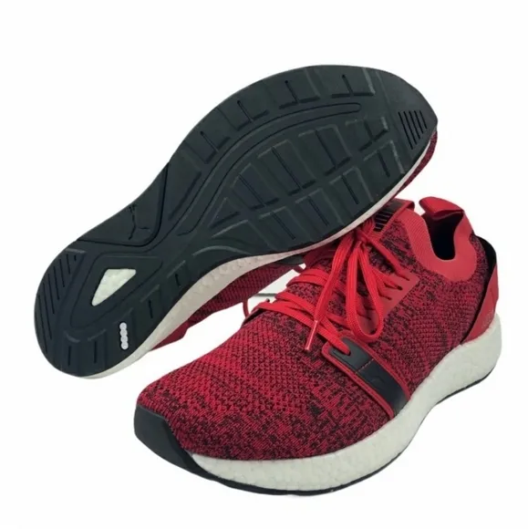 Red Puma NRGY athletic running shoes sneakers 12