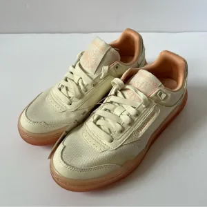 Reebok Club C Tennis Gym Shoes Sneaker Legacy White Aura Orange 6.5 Comfy Preppy