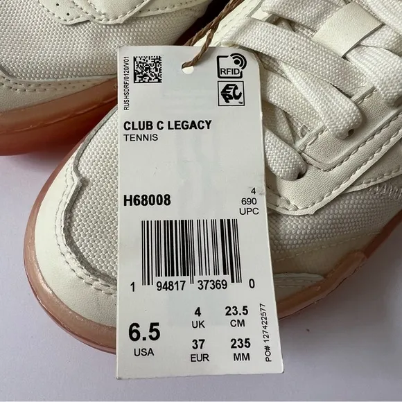 Reebok Club C Tennis Gym Shoes Sneaker Legacy White Aura Orange 6.5 Comfy Preppy