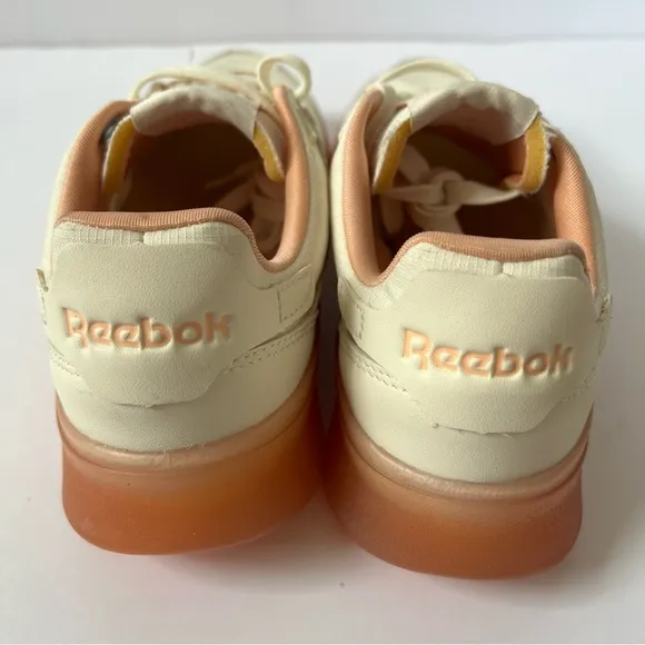 Reebok Club C Tennis Gym Shoes Sneaker Legacy White Aura Orange 6.5 Comfy Preppy