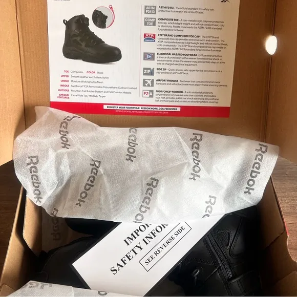 Reebok Rapid Response RB 6&quot; Stealth Unisex Boot Size 7.5 or 9.5 #B1201A