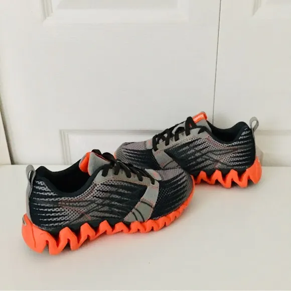 Reebok Shark Zigtech Kids Black and Orange Shoes