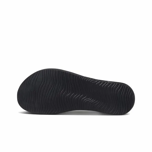 REEF WOMENS REEF ORTHO-SPRING FLIP FLOP, BLACK/BLACK GLITTER, 7 US