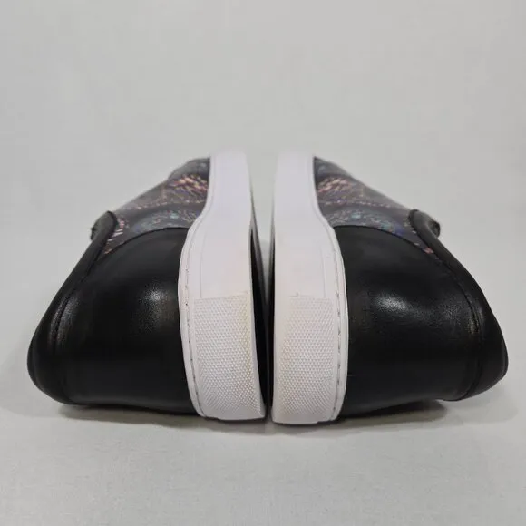 ROBERT GRAHAM Normcore Grunge Eclectic BLACK Leather Paisley Shoes Men's Size 10