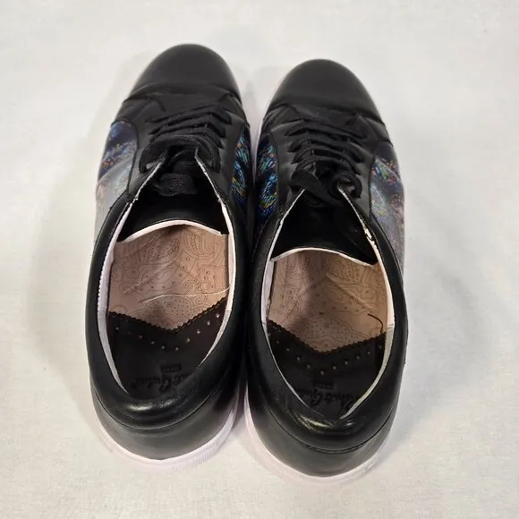ROBERT GRAHAM Normcore Grunge Eclectic BLACK Leather Paisley Shoes Men's Size 10