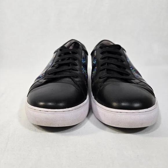 ROBERT GRAHAM Normcore Grunge Eclectic BLACK Leather Paisley Shoes Men's Size 10