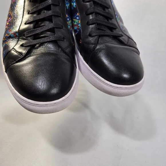 ROBERT GRAHAM Normcore Grunge Eclectic BLACK Leather Paisley Shoes Men's Size 10