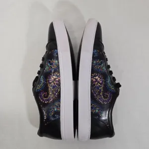 ROBERT GRAHAM Normcore Grunge Eclectic BLACK Leather Paisley Shoes Men's Size 10