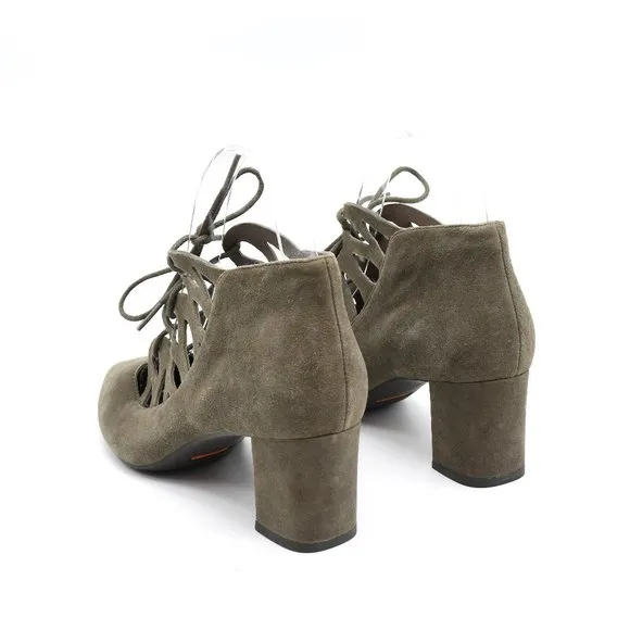 Rockport Grey Suede Cage Foot Pump 6.5  Laser cut