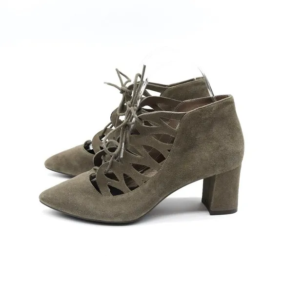Rockport Grey Suede Cage Foot Pump 6.5  Laser cut