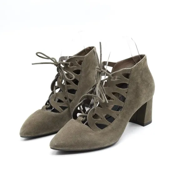 Rockport Grey Suede Cage Foot Pump 6.5  Laser cut