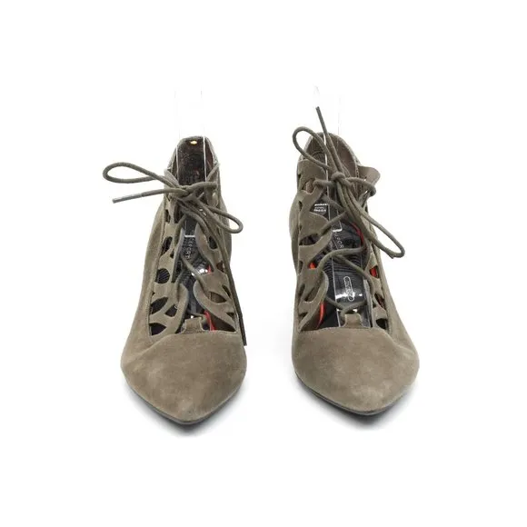 Rockport Grey Suede Cage Foot Pump 6.5  Laser cut